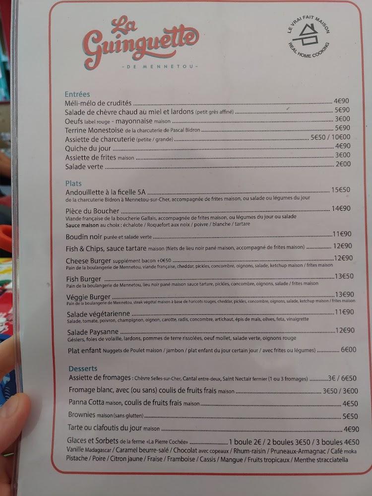 La guinguette de Mennetou - Menu Image 1